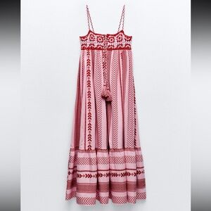 Zara Combination Crochet Knit Dress